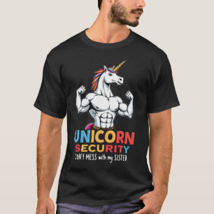 Grappige Broer Eenhoorn Beveiliging Maak Mijn Zus T-shirt