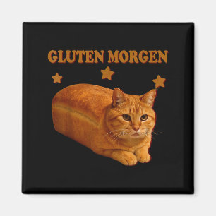 Grappige Brood Kat Meme Gluten Morgen Humor Grafis Magneet