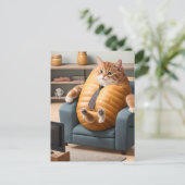 Grappige Brood Loaf Cat Briefkaart (Staand voorkant)