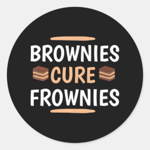Grappige Brownies Cure Frownies Cupcake Liefhebber Ronde Sticker