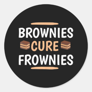 Grappige Brownies Cure Frownies Cupcake Liefhebber Ronde Sticker