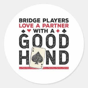 Grappige Brug Speler Partner Goede Hand Ronde Sticker