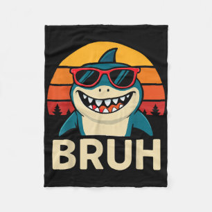 Grappige bruh haai met singles meme fleece deken