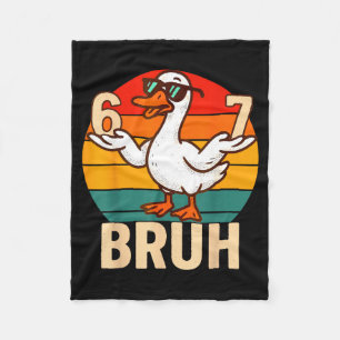 Grappige Bruh Retro Eend 6 7 Meme Kinderen Tiener Fleece Deken