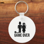 Grappige Bruid Bruidegom Trouwen Ongehuwd Feestje Sleutelhanger (Voorkant)