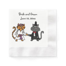 Grappige bruid en bruidegom Cat Wedding Art