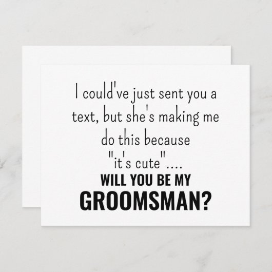 Grappige bruidegom beste man voorstel kaart; dit k bedankkaart (Voorkant / Achterkant)