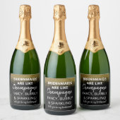 grappige bruidsmeisjes zijn als Sparkling Wine wil Sparkling Wijnetiket (Flessen)