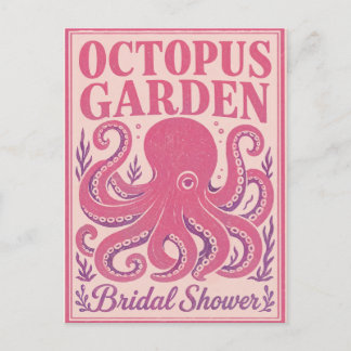 Grappige Bruiloft Feest Octopus Kustfeest Briefkaart