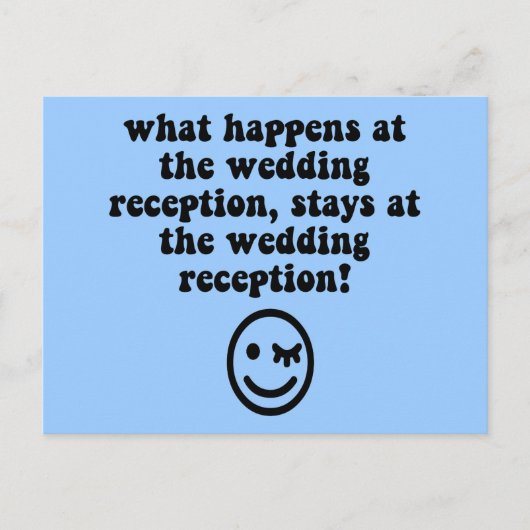 Grappige bruiloft receptie briefkaart (Voorkant)