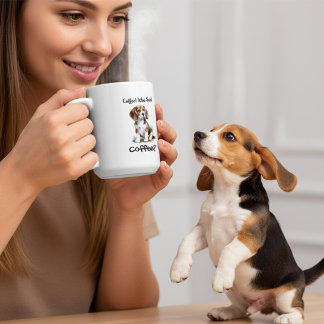 Grappige BRUINE 'Koffie' Beagle Personaliseer Extra Grote Beker