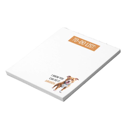 Grappige bruine pitbull om te doen lijst notitieblok (Gedraaid)