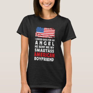 Grappige brutale Amerikaanse vriend Amerika Vlag v T-shirt
