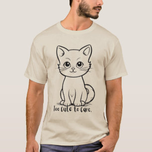 Grappige brutale kat "Te schattig om je zorgen te T-shirt