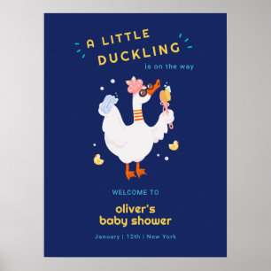 Grappige Bubbel Eend Bad Rubber Baby Shower Welkom Poster