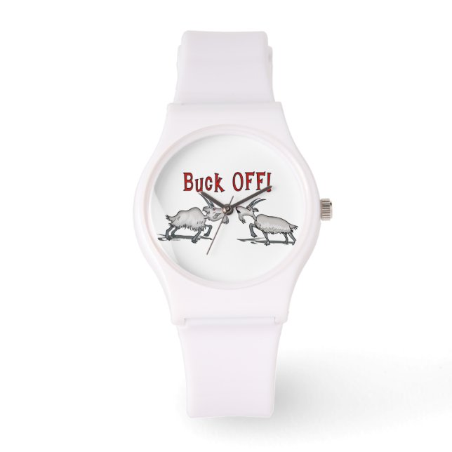 Grappige Buck Off Goat Horloge (Voorkant)