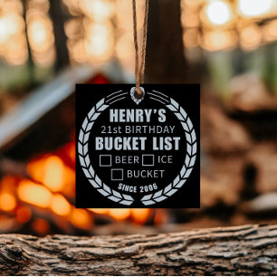 Grappige Bucket List Sticker, Bier, Verjaardagsfee Ronde Sticker