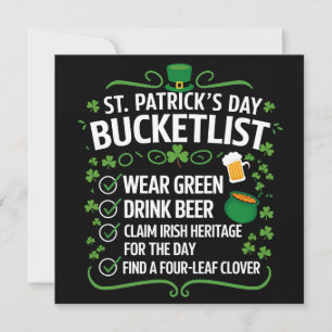 Grappige bucketlist viert St Patrick's Day Kaart