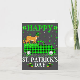 Grappige Buffalo Plaid Groene Truck Poema St Patri Kaart