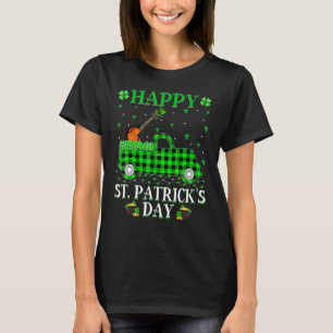 Grappige Buffalo Plaid Groene Vrachtwagen Mandolin T-shirt