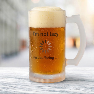 Grappige Buffering Citaat - Man Cave / Thuisbierba Matglas Bierpul