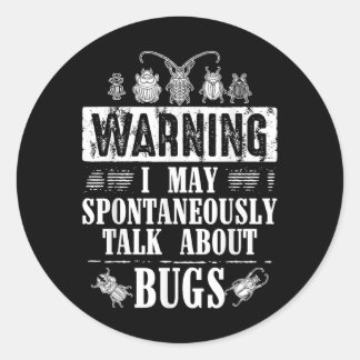 Grappige bug waarschuwing - Praat over bugs verzam Ronde Sticker