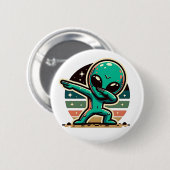 Grappige buitenaardse alien dabbing ronde button 5,7 cm (Voorkant /achterkant)