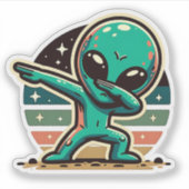 Grappige buitenaardse alien dabbing sticker (Voorkant)