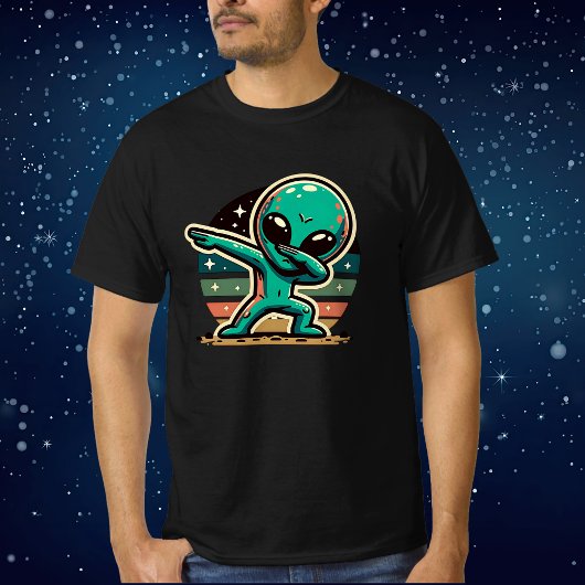 Grappige buitenaardse alien dabbing t-shirt