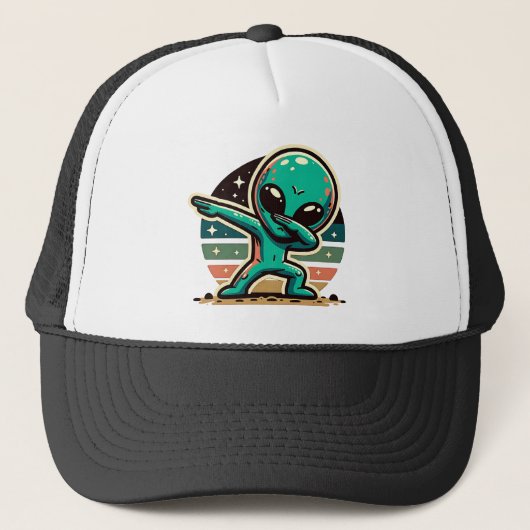 Grappige buitenaardse alien dabbing trucker pet (Voorkant)