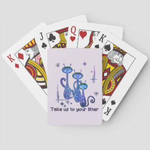 Grappige Buitenaardse Katten   Breng Ons Naar Je K Pokerkaarten