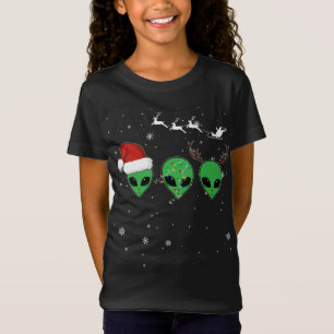 Grappige buitenaardse kerst pyjama bijpassende kos t-shirt