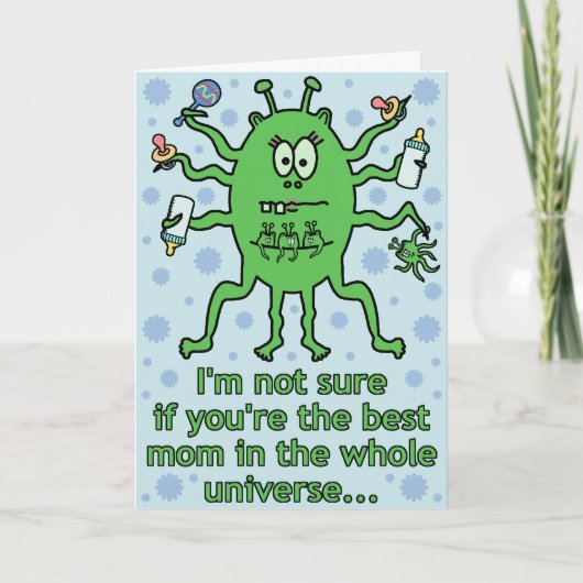 Grappige buitenaardse Moederdag Kaart (Voorkant)