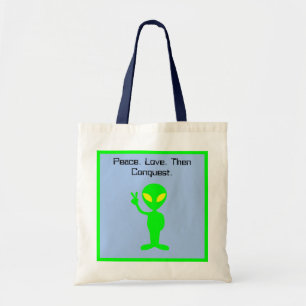 Grappige buitenaardse Sci-Fi Cartoon buitenaardse Tote Bag