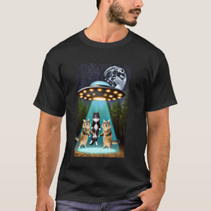 Grappige Buitenaardse UFO-Vliegende Schotel Ontvoe T-shirt