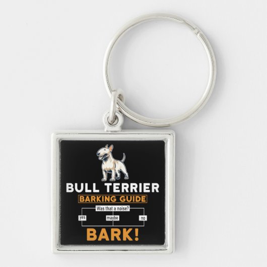 Grappige Bull Terrier Hond Sleutelhanger (Voorkant)