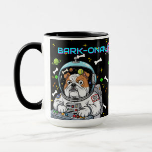 Grappige Bulldog "Barkonaut" Space Hondenliefhebbe Mok