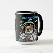 Grappige Bulldog "Barkonaut" Space Hondenliefhebbe Mok (Voorkant rechts)