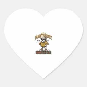 Grappige Bulldog Citaat Vintage Gravure T-Shirt De Hart Sticker