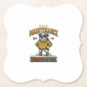 Grappige Bulldog Citaat Vintage Gravure T-Shirt De Kartonnen Onderzetters