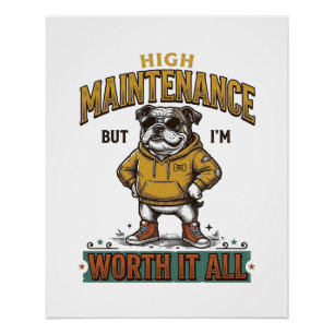 Grappige Bulldog Citaat Vintage Gravure T-Shirt De Perfect Poster