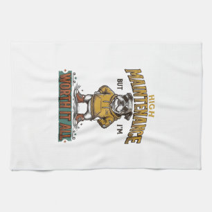 Grappige Bulldog Citaat Vintage Gravure T-Shirt De Theedoek
