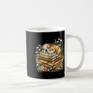 Grappige bulldog cottagecore fairycore bibliotheca koffiemok