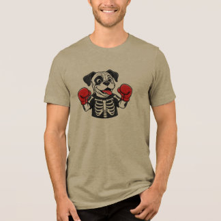 Grappige Bulldog Halloween Skelet Bokshond Tri-Blend Shirt