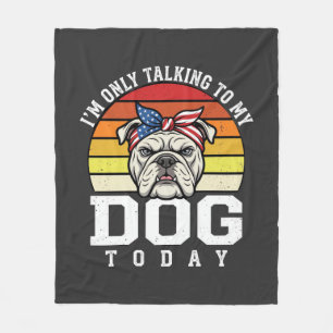 Grappige Bulldog Hond Liefhebber Retro Citaat Fleece Deken