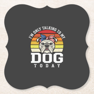 Grappige Bulldog Hond Liefhebber Retro Citaat Kartonnen Onderzetters