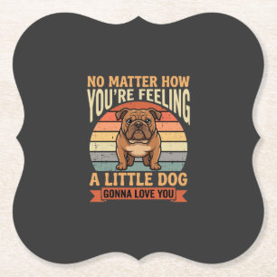 Grappige Bulldog Liefdescitaat Retro Hond Kartonnen Onderzetters