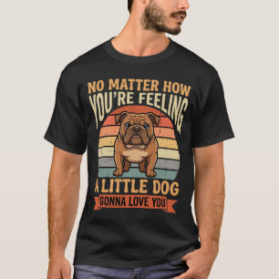 Grappige Bulldog Liefdescitaat Retro Hond T-shirt