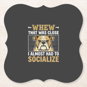 Grappige Bulldog Maakt Contact met Hond Kartonnen Onderzetters
