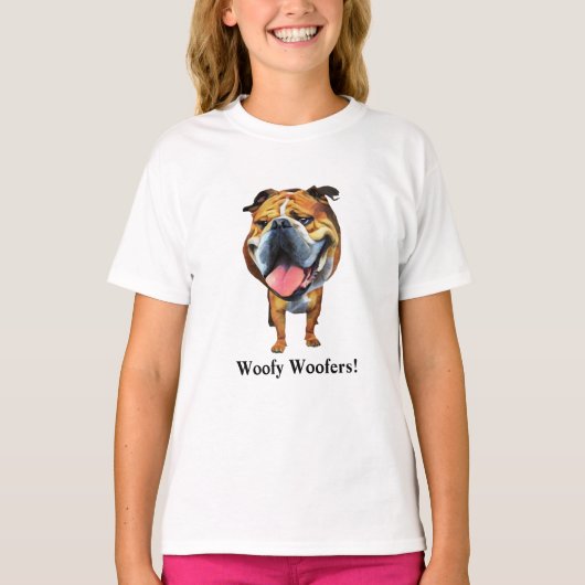 Grappige Bulldog meisjes T-shirt (Voorkant)
